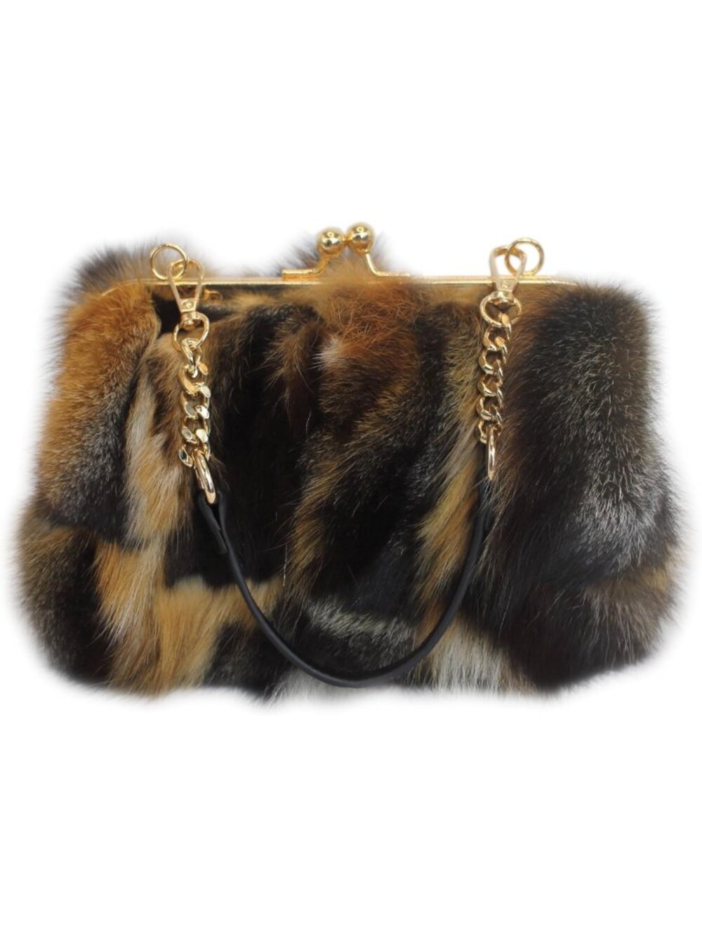 Chic Natural Fox Fur Handbag for Women | Stylish & Luxurious Fashion Accessory